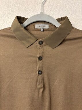 Lanvin Men's Khaki Brown Polo Shirt